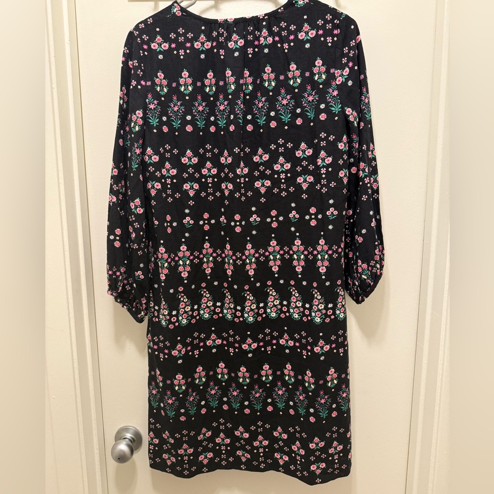 NWT Ann Taylor Floral Stripe Split Neck Shift Dress - Picture 4 of 5